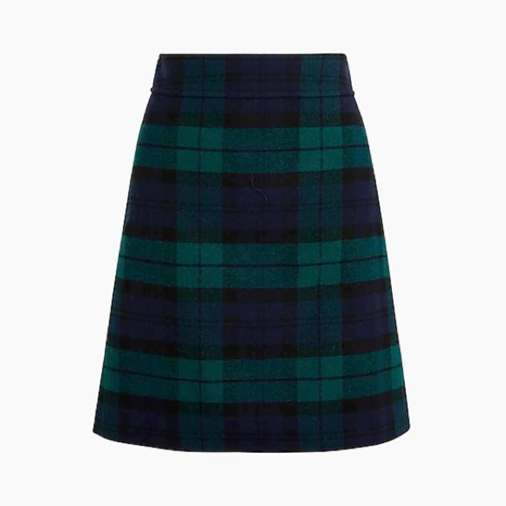 J. CREW - Wool-blend Mini Skirt - Black Watch Plaid - Size 2 - NWT